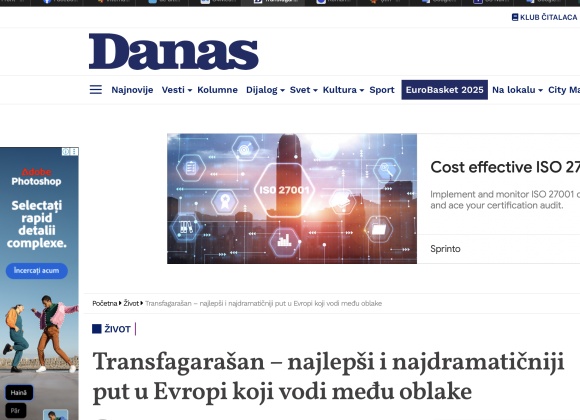 Transfăgărășanul in presa sârbă Captură de ecran din 2025-08-28 la 17.23.25